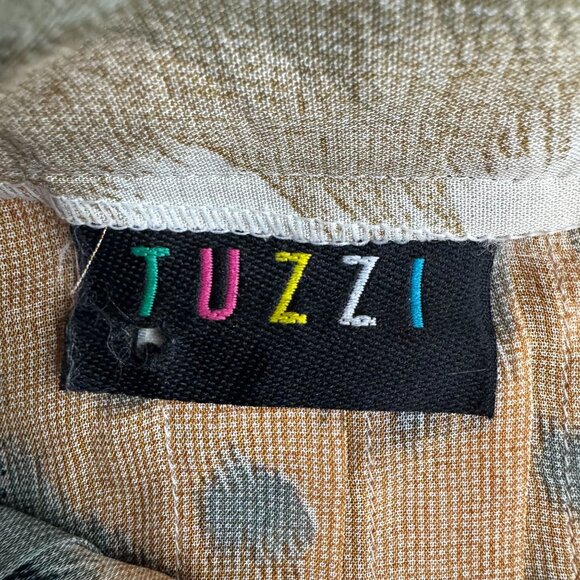 Vintage Tuzzi Animal Print Maxi Skirt Womens L Full Button Up Detail Flowy Artsy - Picture 7 of 8